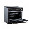 Forno Galiano 36 Inch Freestanding Electric range, 5 radiant burners, 5.36 cu.ft., Black - FFSEL6083-36BLK Electric Range | Cuisiniere electrique Galiano de 36 po, 5 foyers radiants, 5,36 pi³, noir – FFSEL6083-36BLK