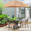 Costway 8 FT Patio Thatched Tiki Umbrella 8 Ribs Portable Hawaiian Hula Beach