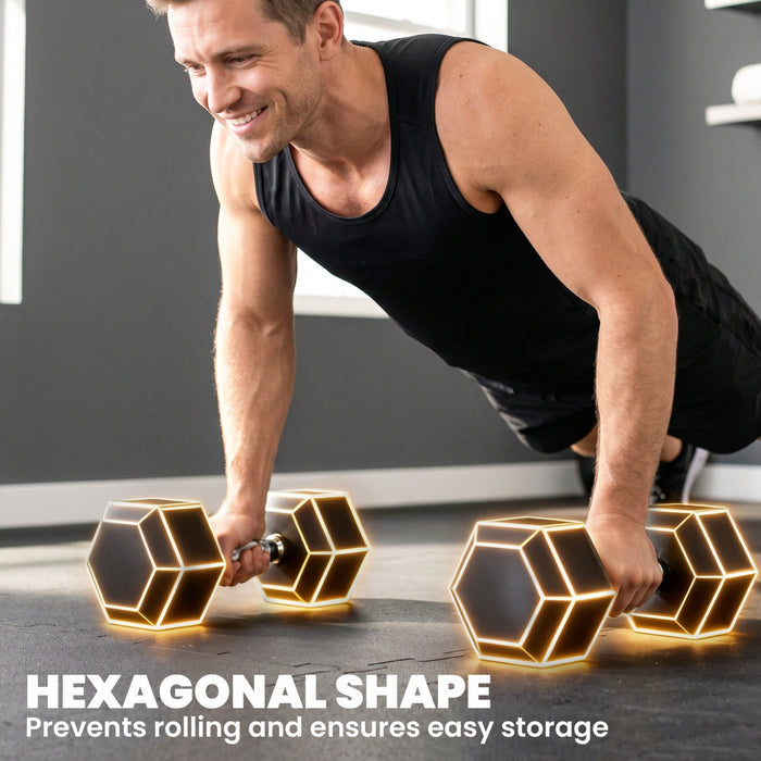 Soozier 2x40 lbs Rubber Hex Dumbbell, Weight Dumbbell Hand Weight Barbell for Body Fitness Training for Home Office Gym, Black