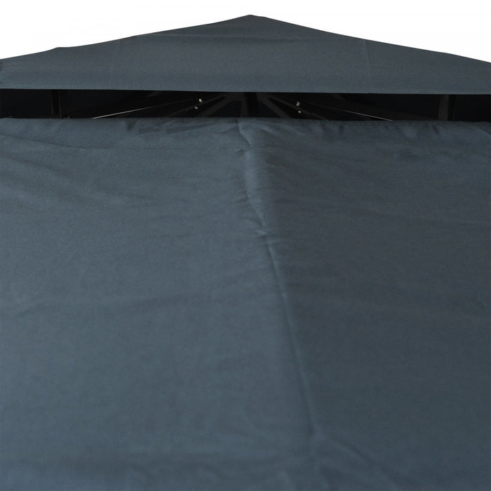 Outsunny 9.8' X 9.8' Square 2-tier Gazebo Canopy Replacement Top Cover Outdoor Garden Sun Shade, Charcoal Grey