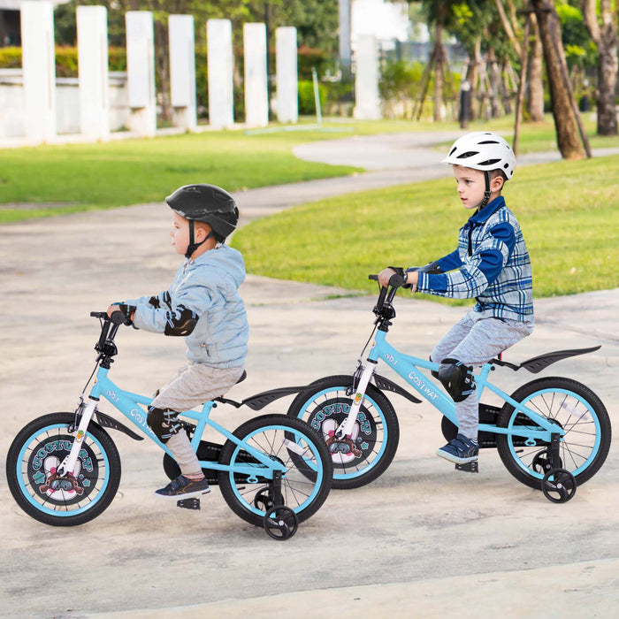 16\" Kid's Bike For 4-7 With Height-adjustable Handlebar & Saddle Handbrake Blue