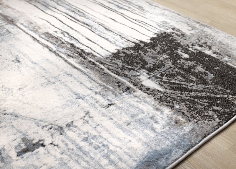 Hadley Grey Taupe Blue Distressed Design Rug, 7'10\" x 10'6\" Indoor Area Rug