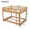 Ethan Solid Wood Queen Size Bunk Bed with Ladder, Sturdy & Space-Saving, Brown | Lit superpose Ethan en bois massif format Queen avec echelle, gain de place, brun