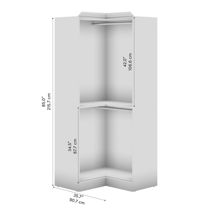 Bestar Versatile 36 W Corner Closet Organizer - White