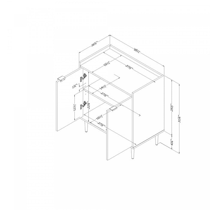 Maliza 2-Door Storage Cabinet - Faux Carrara Marble