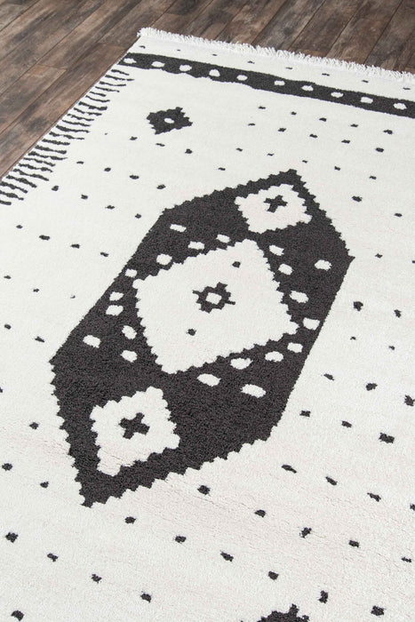 Lyra Contemporary 7'6\" x 9'6\" Area Rug in Ivory Indoor Area Rug