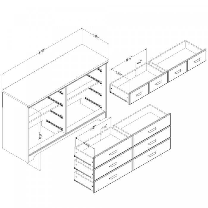 Versa 8-drawer Dresser - Gray Maple 