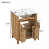 Nolan 24 Inch Modern Wood Bathroom Vanity with Ceramic Sink & Storage, Brown | Meuble de salle de bain en bois moderne Nolan 24 pouces avec lavabo ceramique et rangement, brun