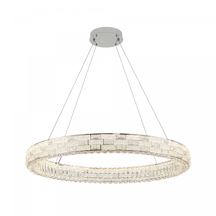 Elegance Integrated Led Chandelier 40\", Chrome With Crystal Glassware