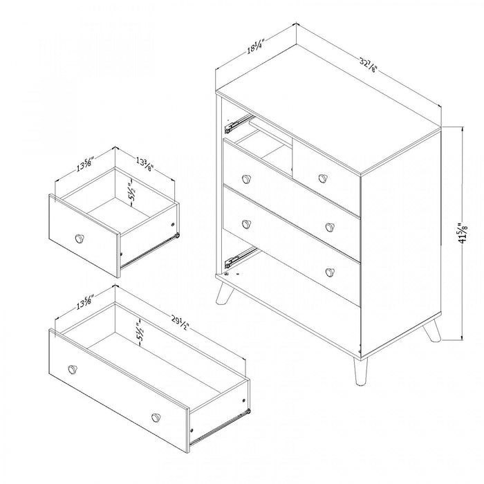 Yodi 5-Drawer Chest Storage Unit - Soft Elm White