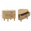 Solara Contemporary 30" Solid Wood Nightstand in Natural Oak (2-Drawer) | Table de nuit contemporaine Solara 30" en bois massif chene naturel (2 tiroirs)