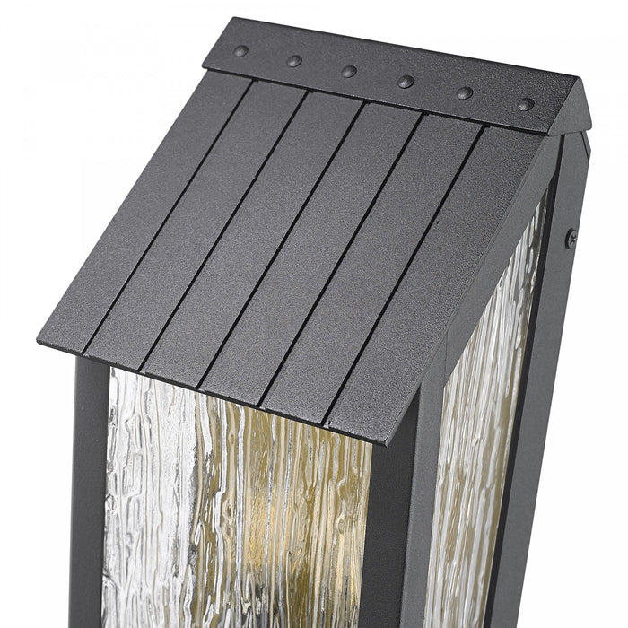Point 3 Light Outdoor Wall Sconced, Black And Brass