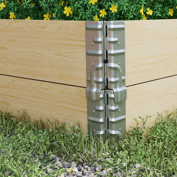 Outsunny Foldable Wooden Raised Garden Bed W/ Open Bottom Two-box