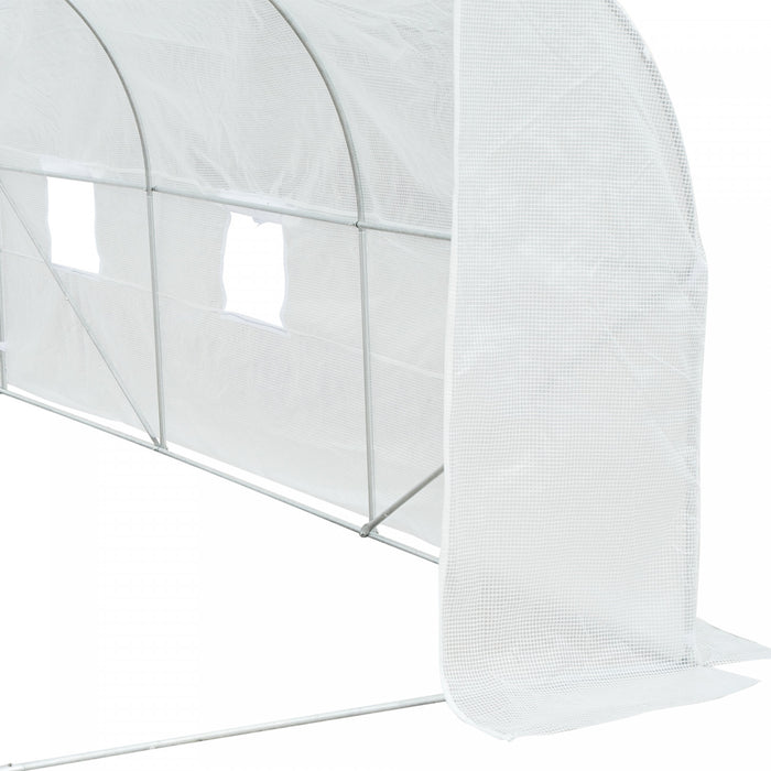 Outsunny 11.5' X 10' X 6.5' Portable Walk-in Tunnel Greenhouse, Garden Plant Growing Warm House, Outdoor Seed Flower Vegetable Growth Tent, White