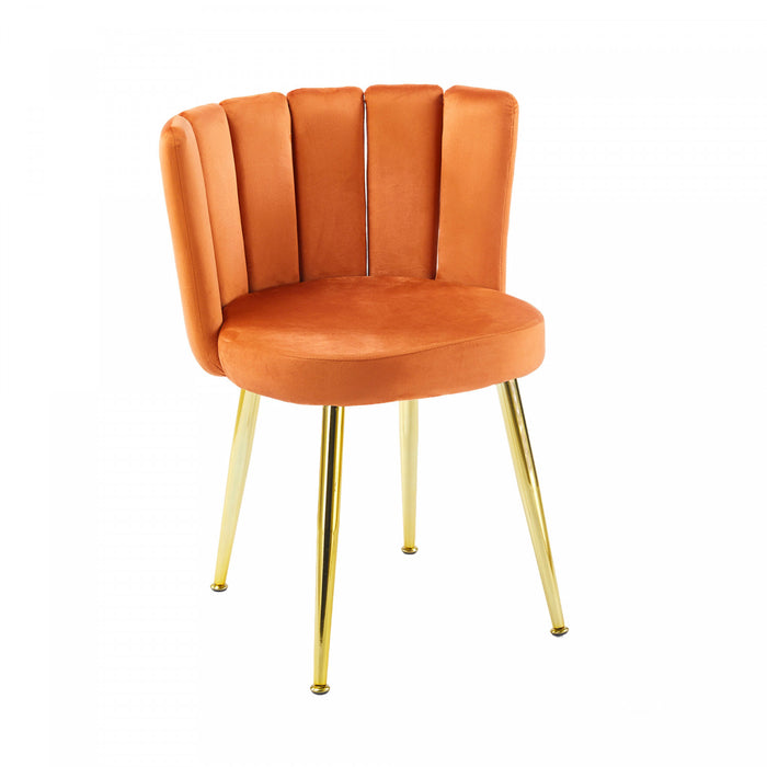Lila Velvet Dining Chairs Set of 2,Orange Accent Chair