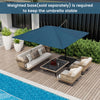 Costway Patio 9.5FT Square Cantilever Offset Hanging Umbrella 2-Tier 360° Outdoor Navy