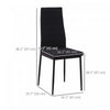 HOMCOM Dining Chairs Set of 4, Linen Fabric Upholstered Accent Chairs Black