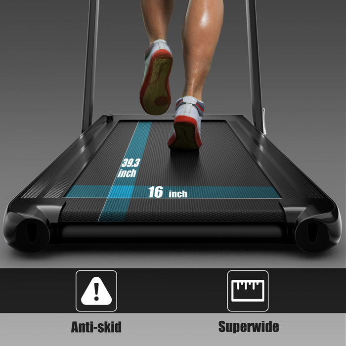 Superfit 2.25hp 2 In 1 Folding Treadmill Remote Control W/ App Control Speaker Black