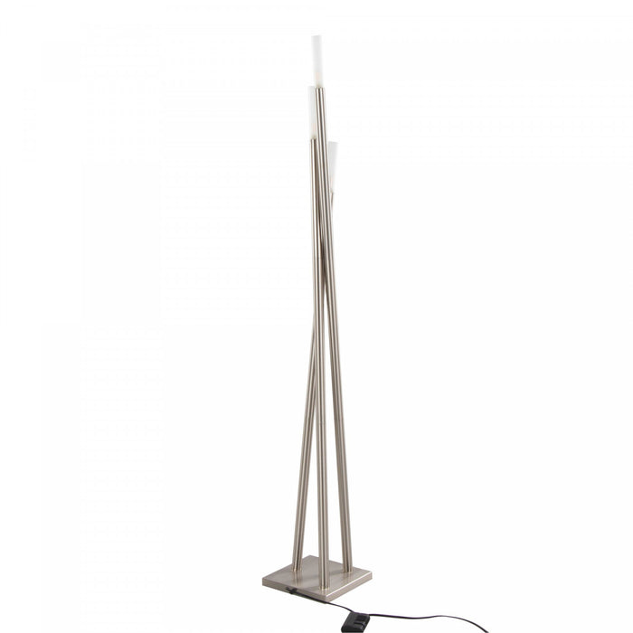 LumiSource Icicle Contemporary Brushed Nickel Floor Lamp