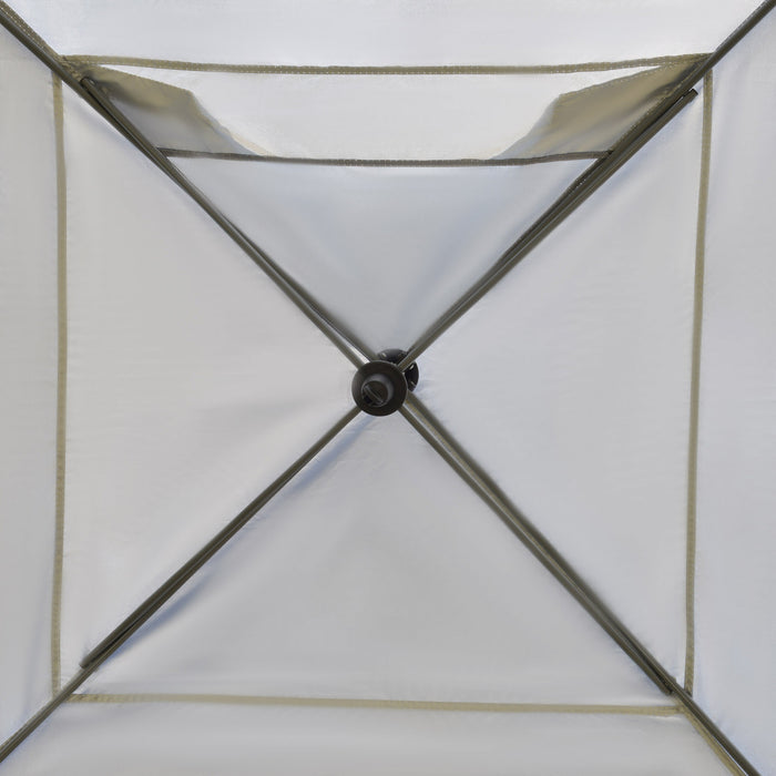 Outsunny 10' X 10' Pop Up Canopy Tent With Airy Top Vent And Bag, White