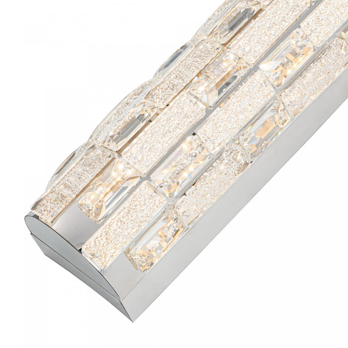 Elegance Integrated Led Wall Sconce, Chrome With Crystal Glassware
