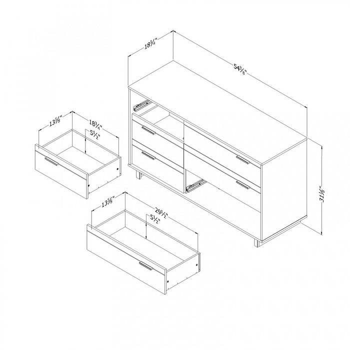 Fynn 6-Drawer Dresser Gray Oak - South Shore