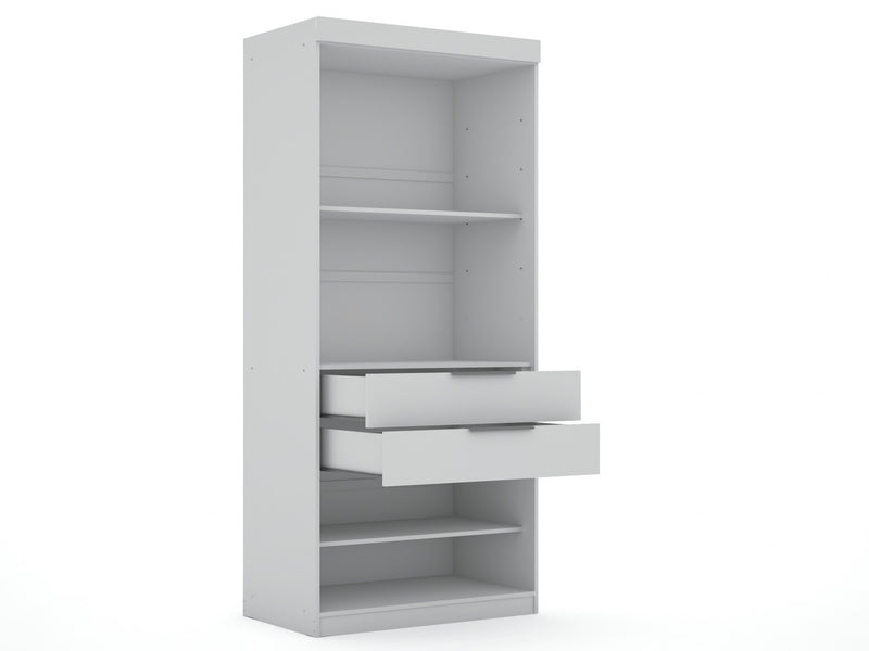Mulberry Contemporary Modern 36\" Wardrobe Closet in White - Set of 3