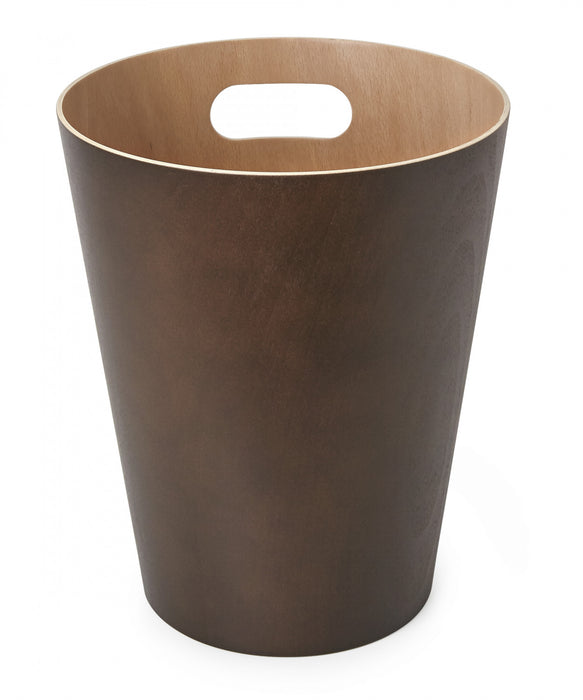Umbra Woodrow Garbage Bin Trash Can - Espresso