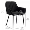 HOMCOM Dining Chairs Set of 2, Upholstered Accent Chairs with Metal Legs