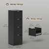 HOMCOM 4 Drawer File Cabinet Fluted Vertical Filing Cabinet with Lock Black