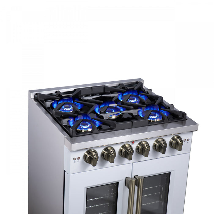 Forno Capriasca 30\" White Gas Range 4.32 cu.ft -FFSGS6460-30WHT