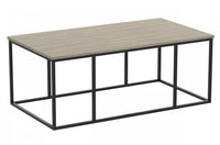 43” Coffee Table - Dark Taupe With Black Metal 