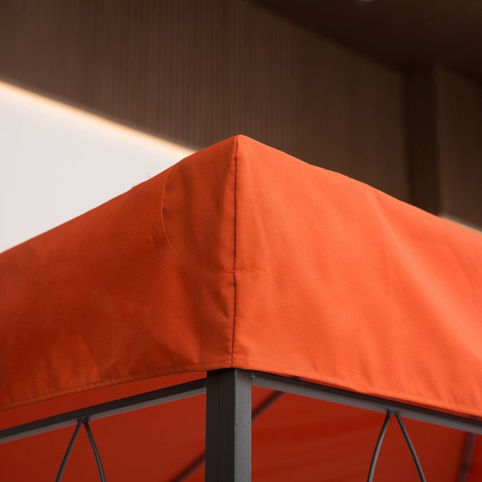 Outsunny 13.1' X 9.8' Gazebo Replacement Canopy 2 Tier Top Uv Cover Pavilion Garden Patio Outdoor, Rust Red (top Only)