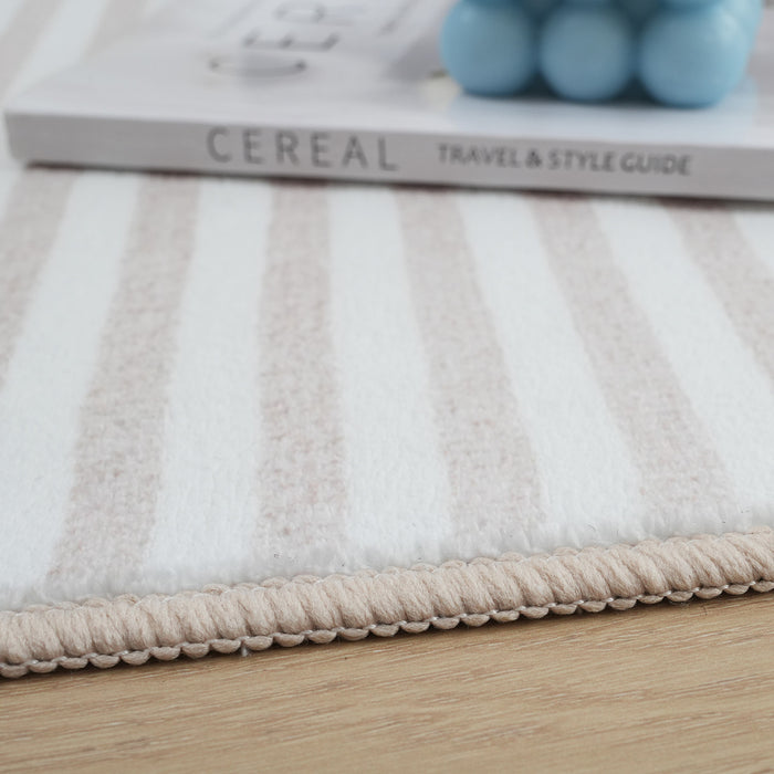 Aqua Circles Washable Non-slip Low Pile Area Rug 5'x7'