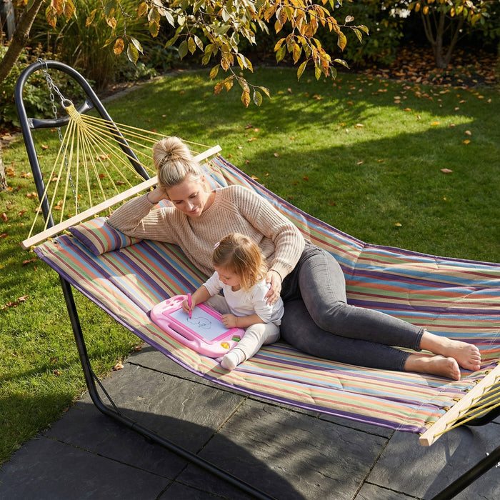 Outsunny Hammock with Stand, Detachable Pillow, 264 lbs Capacity Multicolor