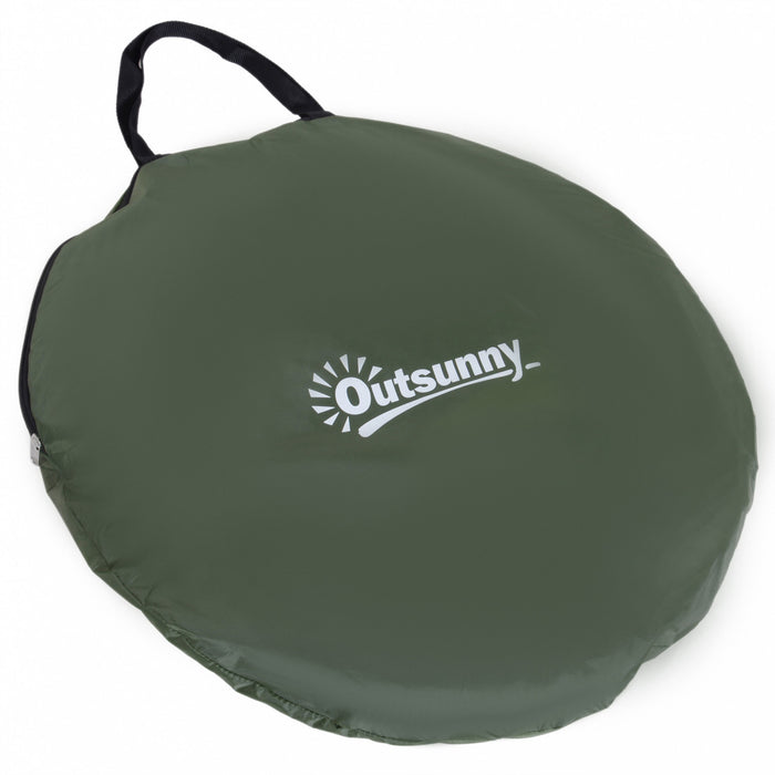 Outsunny Pop Up Shower Tent Portable Dressing Changing Room Privacy Shelter Tents For Outdoor Camping Beach Toilet And Indoor Photo Shoot W/ Carrying Bag, Army Green