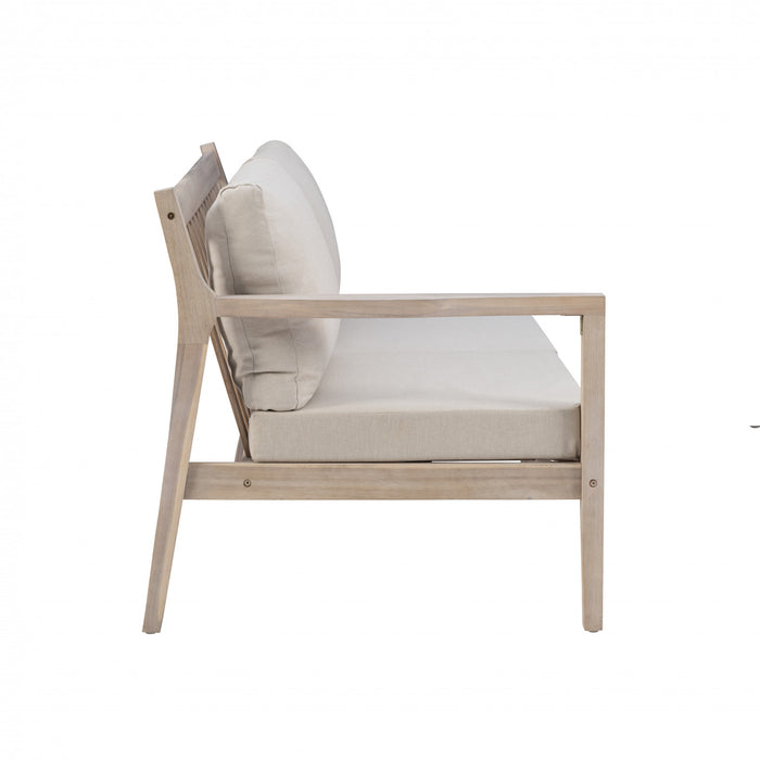 Teagon Natural Beige Outdoor Patio Loveseat - Set of 2