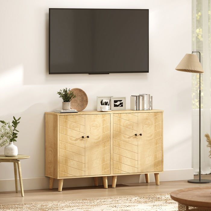 HOMCOM Storage Cabinet for Living Room Sideboard with Soft Close Doors