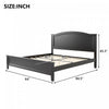 Benson Queen Size Solid Wood Platform Bed with Stylish Headboard, Black | Lit plateforme Benson en bois massif format Queen avec tete de lit elegante, noir