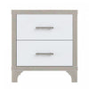 Sophia High Gloss Nightstand with 2 Drawers and Metal Handles,White | Sophia table de chevet laquee brillante avec 2 tiroirs et poignees en metal, blanc