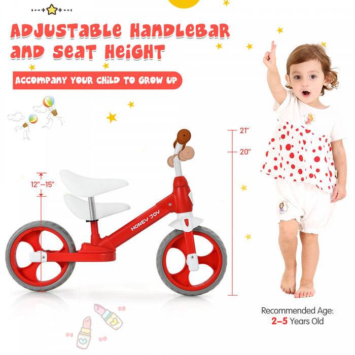 Honey Joy Kids Balance Bike Toddler Training Bicycle W/ Feetrests For 2-5 Years Old Red