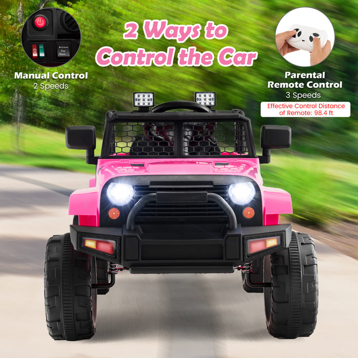 Costway 12v Battery Powered Ride On Truck Electric Kids Ride On Car With Remote Control 4-wheel Vehicle Toy For Boys & Girls
