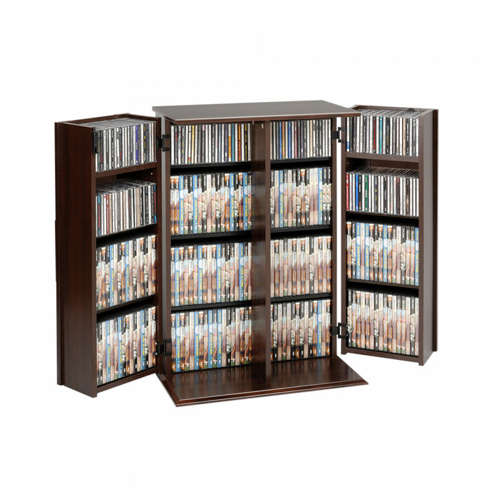 Locking Media Storage Cabinet with Shaker Doors - Espresso