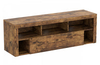 59” TV Stand With 1 Big Drawer and 5 Shelves - Brown Reclaimed Wood