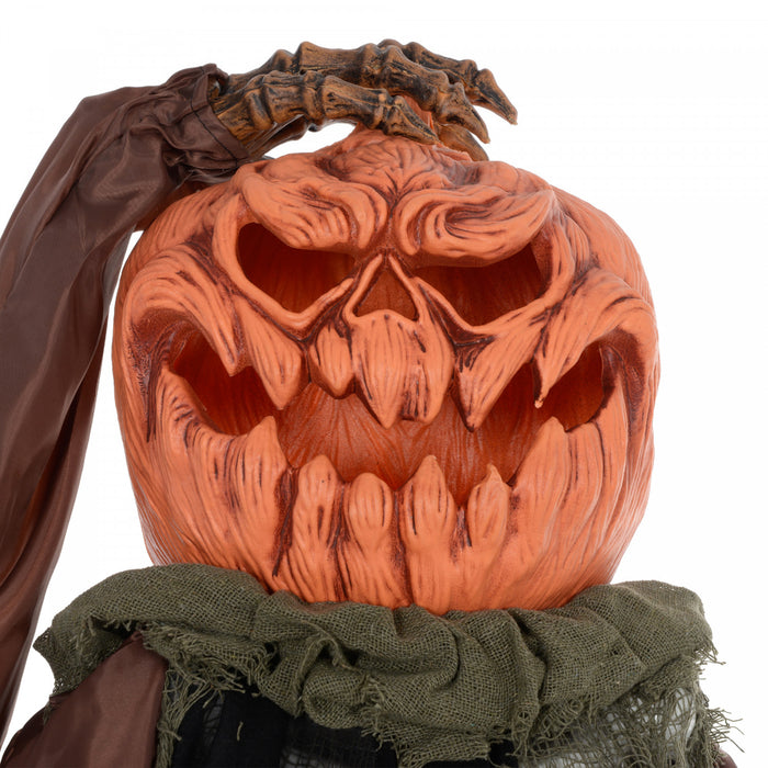 Homcom Halloween Skull Pumpkin Ghost Animatronic Prop W/ Light Up Eyes
