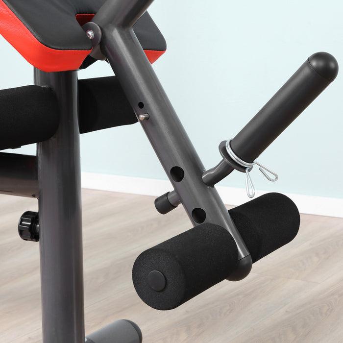 Soozier Weight Bench With Barbell Rack, Heavy Duty Multiple Function Workout Adjustable Bench Press With Preacher Curl, Leg Developer