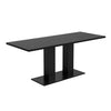 Vero 71 Inch Modern Rectangular Dining Table with Dual Pedestal Base and Black Finish, Black | Vero Table a Manger Rectangulaire Moderne 71 po avec Base a Double Piedestal et Finition Noire, Noir