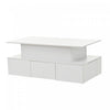 Daniel Lift-Top Coffee Table with LED Lighting and 4 Drawers,White | Daniel table basse relevable – table basse avec eclairage LED et 4 tiroirs, blanc