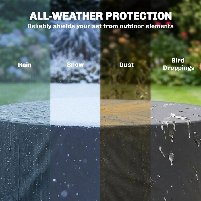 Outsunny Round Outdoor Patio Furniture Cover for Weather Protection, Black