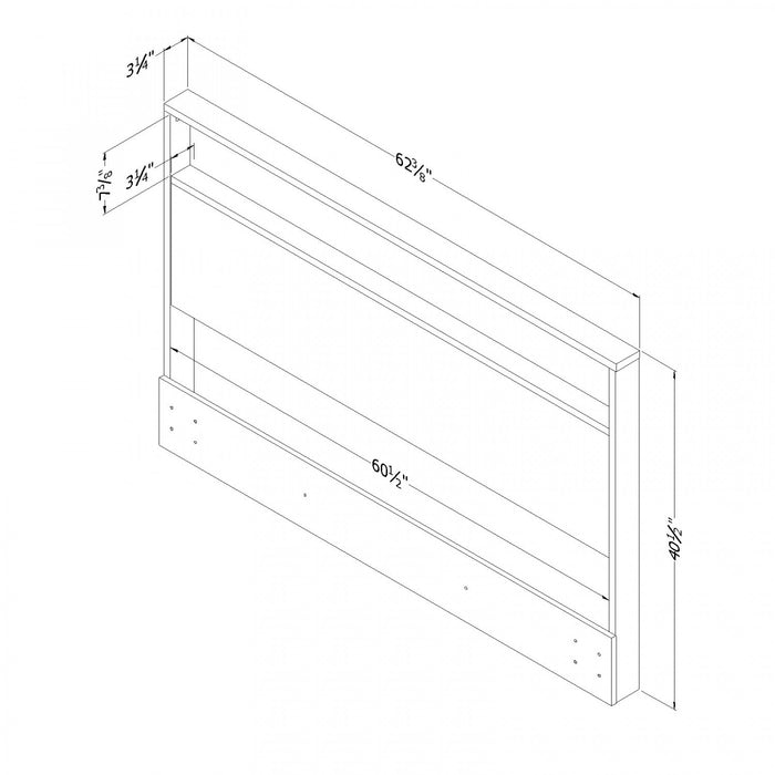 Holland Headboard with Storage Shelf Pure White - South Shore